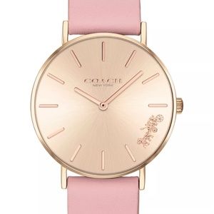 Coach Women's Perry Blush Leather Strap Watch 36mm